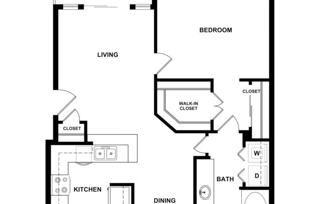 1 bed, 1 bath, 811 sqft, $1,515