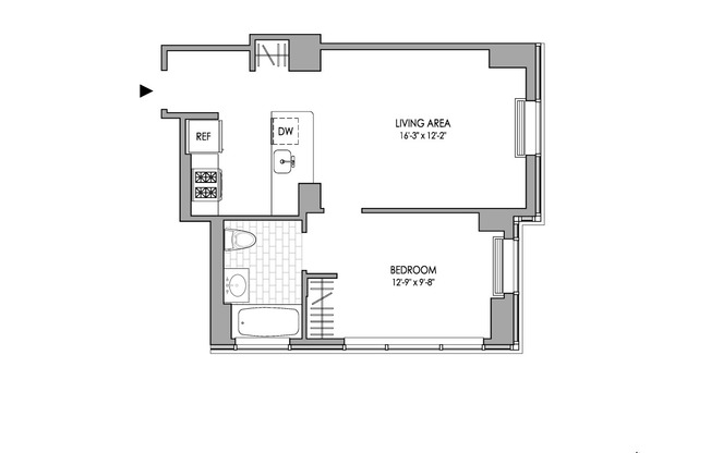 1 bed, 1 bath, $3,896, Unit 4105