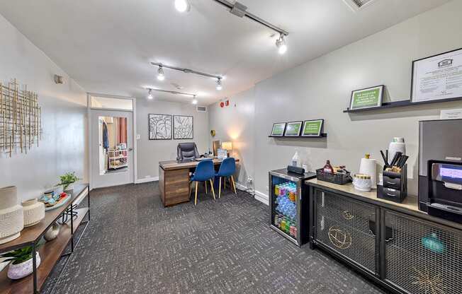 leasing office with coffee station