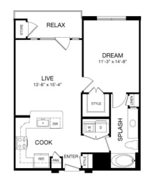 1 bed, 1 bath, 750 sqft, $1,643