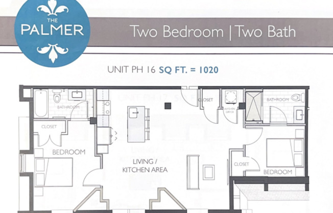 2 beds, 2 baths, 1,022 sqft, $2,795, Unit PH-16