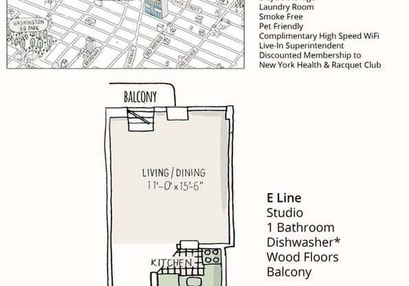 Studio, 1 bath, $3,750, Unit 3E