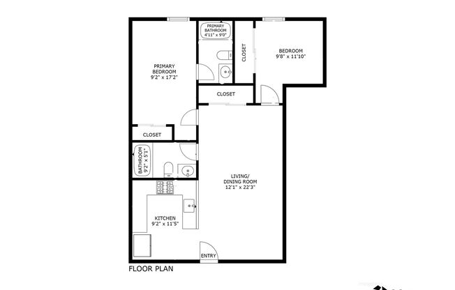 2 beds, 2 baths, 800 sqft, $2,299, Unit 1-220