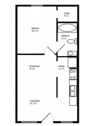 1 bed, 1 bath, 500 sqft, $1,191