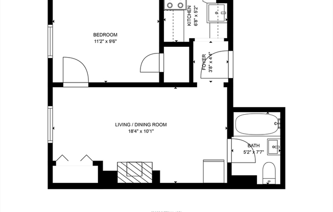 1 bed, 1 bath, 410 sqft, $2,695, Unit 4R