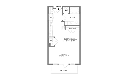 1 bed, 1 bath, 551 sqft, $1,317