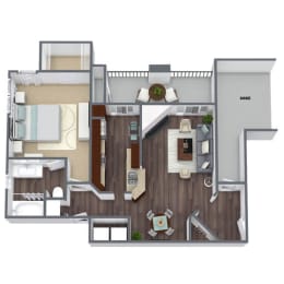 1 bed, 1 bath, 844 sqft, $1,586