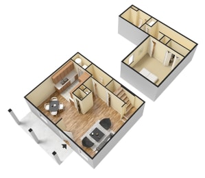 1 bed, 1.5 baths, 705 sqft, $1,135