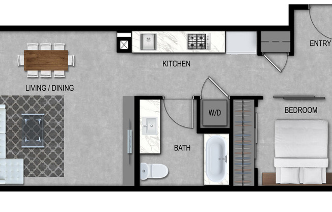 1 bed, 1 bath, 516 sqft, $1,995, Unit 406