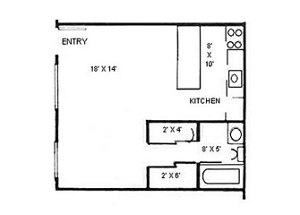 Studio, 1 bath, 450 sqft, $1,545