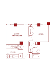 1 bed, 1 bath, 602 sqft, $1,350