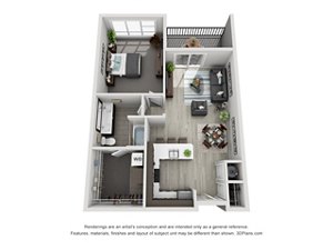1 bed, 1 bath, 864 sqft, $1,909