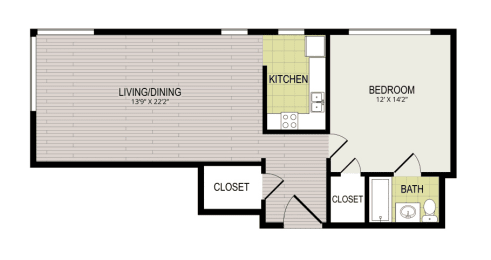 1 bed, 1 bath, 675 sqft, $1,745