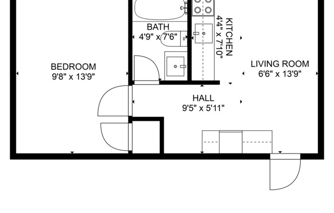 1 bed, 1 bath, 358 sqft, $1,500, Unit A-3