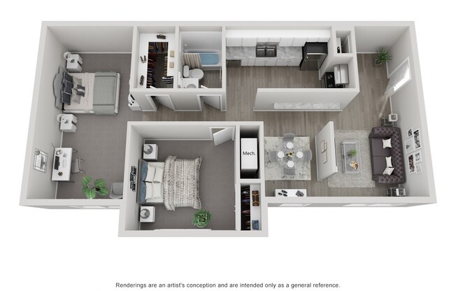 2 beds, 1 bath, 875 sqft, $1,125