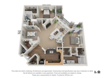 2 beds, 2 baths, 1,600 sqft, $1,961