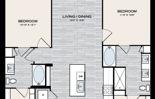 2 beds, 2 baths, 1,341 sqft, $2,343