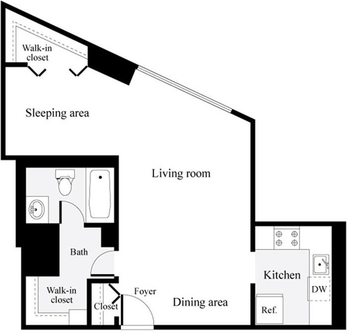 Studio, 1 bath, 498 sqft, $1,808