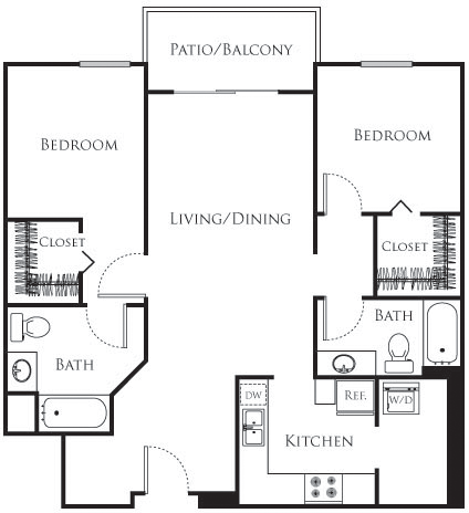 2 beds, 2 baths, 1,084 sqft, $3,011, Unit 515