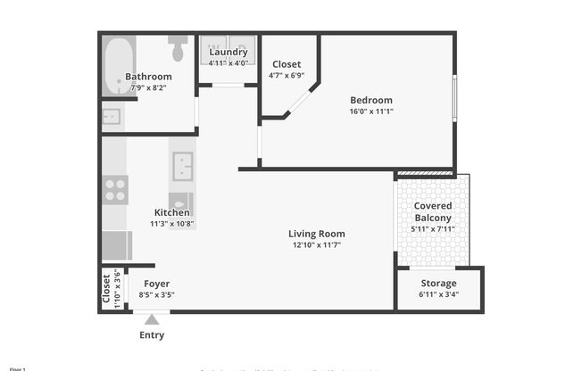 1 bed, 1 bath, 684 sqft, $1,495, Unit 232