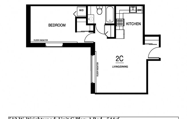 1 bed, 1 bath, 545 sqft, $2,715