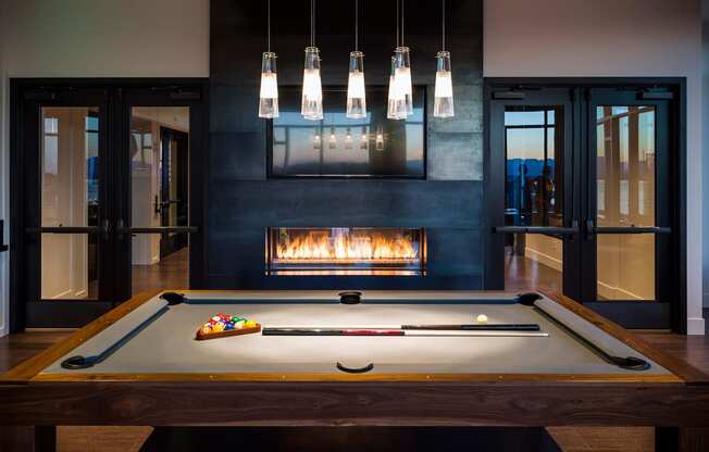 Billiards Table In Sky Lounge at Cirrus, Seattle, WA