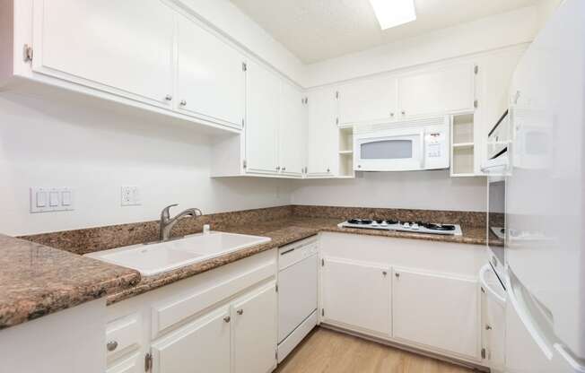 Kitchen with White Appliances and White Cabinets