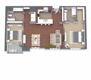 2 beds, 2 baths, 1,254 sqft, $5,354