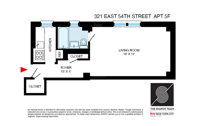 Studio, 1 bath, $3,000, Unit 5F