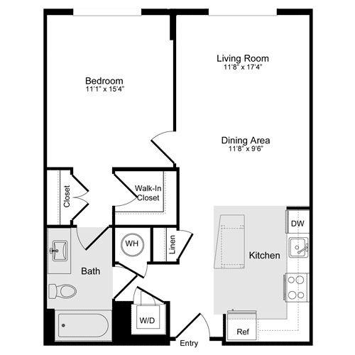 1 bed, 1 bath, 724 sqft, $2,355, Unit 412