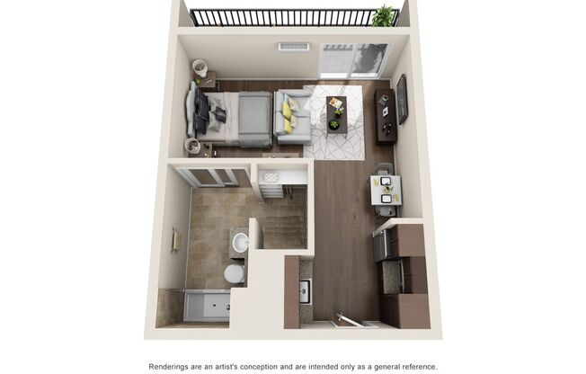 Studio, 1 bath, 560 sqft, $1,470, Unit B-214