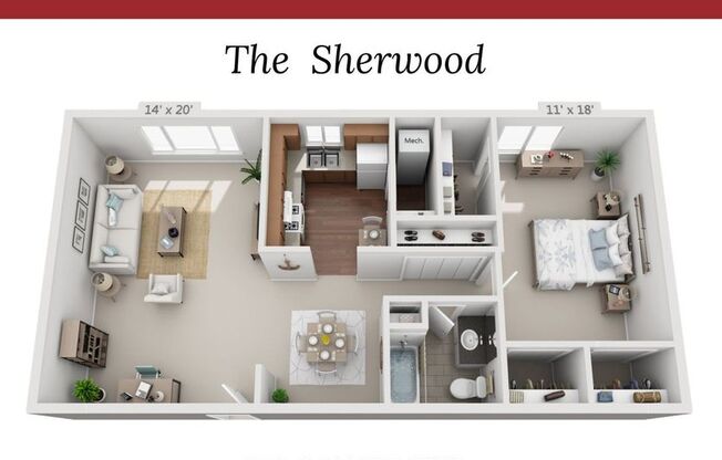 1 bed, 1 bath, 832 sqft, $940, Unit WG1-104