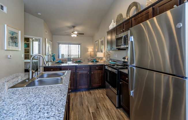 Kitchen wide view at The Cantera by Picerne, Las Vegas