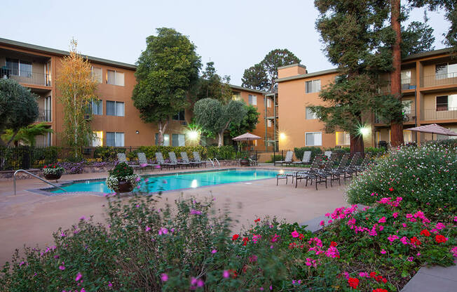 Swimming Pool With Relaxing Sundecks at The Monterey, San Jose, CA