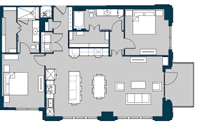 2 beds, 2 baths, 1,499 sqft, $3,275