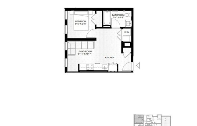 1 bed, 1 bath, 521 sqft, $2,500, Unit 401