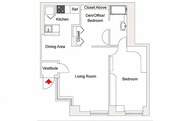 2 beds, 1 bath, 836 sqft, $5,450, Unit TH1F