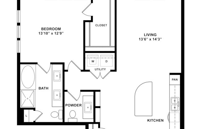 1 bed, 1.5 baths, 952 sqft, $1,950