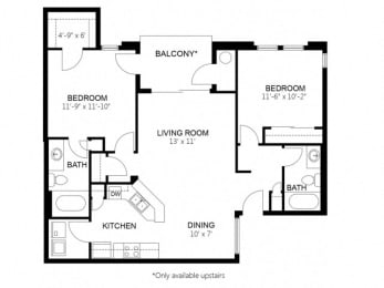 2 beds, 2 baths, 1,003 sqft, $1,630