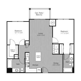 2 beds, 2 baths, 1,110 sqft, $3,899