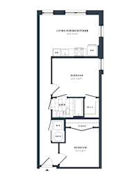 1 bed, 1 bath, 747 sqft, $2,298