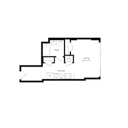 Studio, 1 bath, 410 sqft, $1,791
