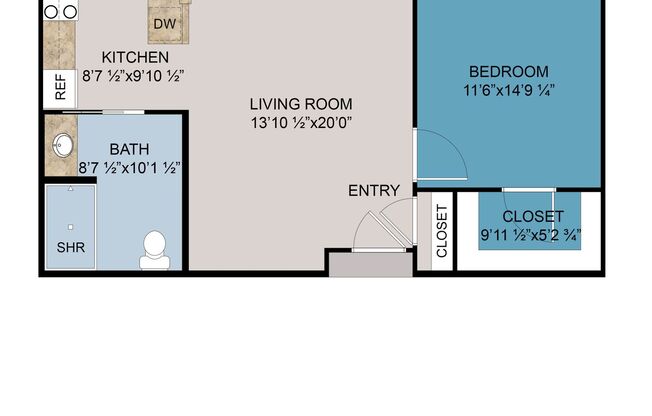 1 bed, 1 bath, 695 sqft, $1,595, Unit 126-314