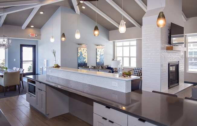 Expansive Clubroom Kitchen Island