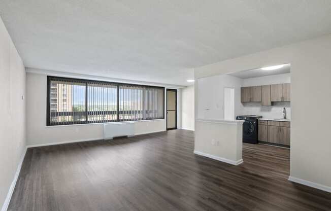 Skyline Towers apartments open-concept living spaces