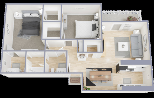 2 beds, 1 bath, 1,004 sqft, $1,075