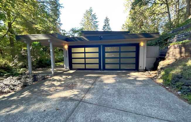 Very private updated midcentury modern home!