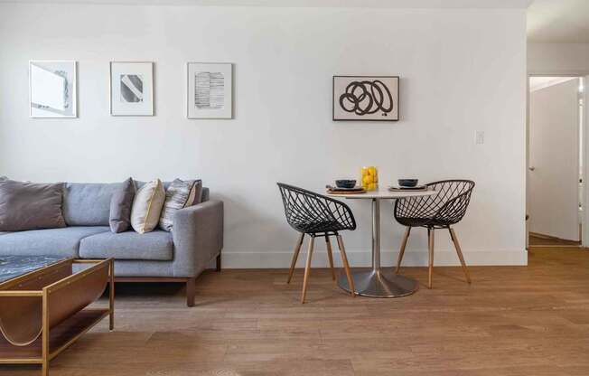 Large living room with space for a dining table or workspace