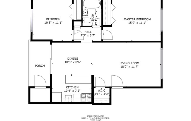 2 beds, 1 bath, 850 sqft, $1,790, Unit 6015-4