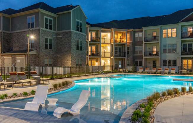 our apartments showcase an unique swimming pool at The Whitworth, Williamsburg, VA